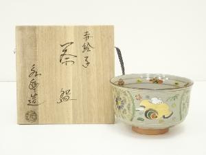 京焼　橋本永豊造　赤絵干支子茶碗（共箱）